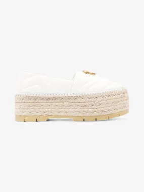 GG Marmont Platform Espadrille White / Gold Nappa Leather EU 36.5 UK 3.5