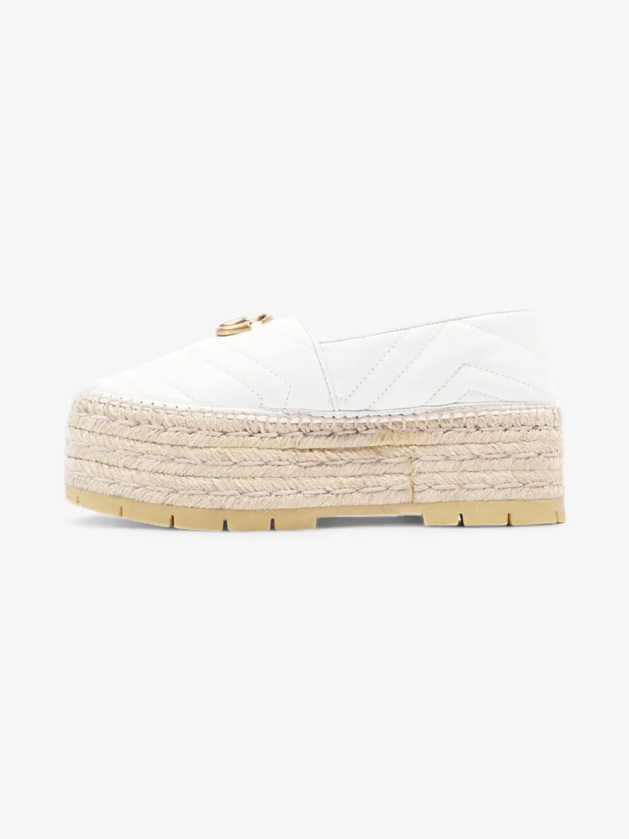 GG Marmont Platform Espadrille White / Gold Nappa Leather EU 36.5 UK 3.5