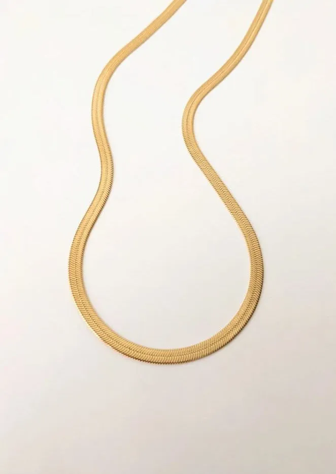 Gold Herringbone Necklace by Layer the Love