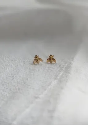 Gold Mini Bee Stud Earrings by Layer the Love