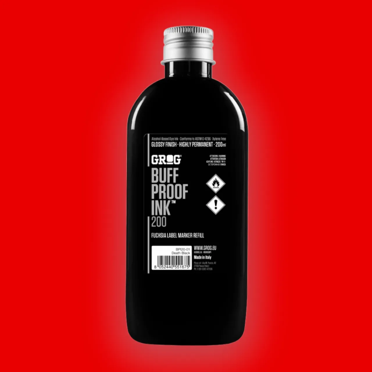 Grog Buff Proof Ink Splatter Red 200 ML