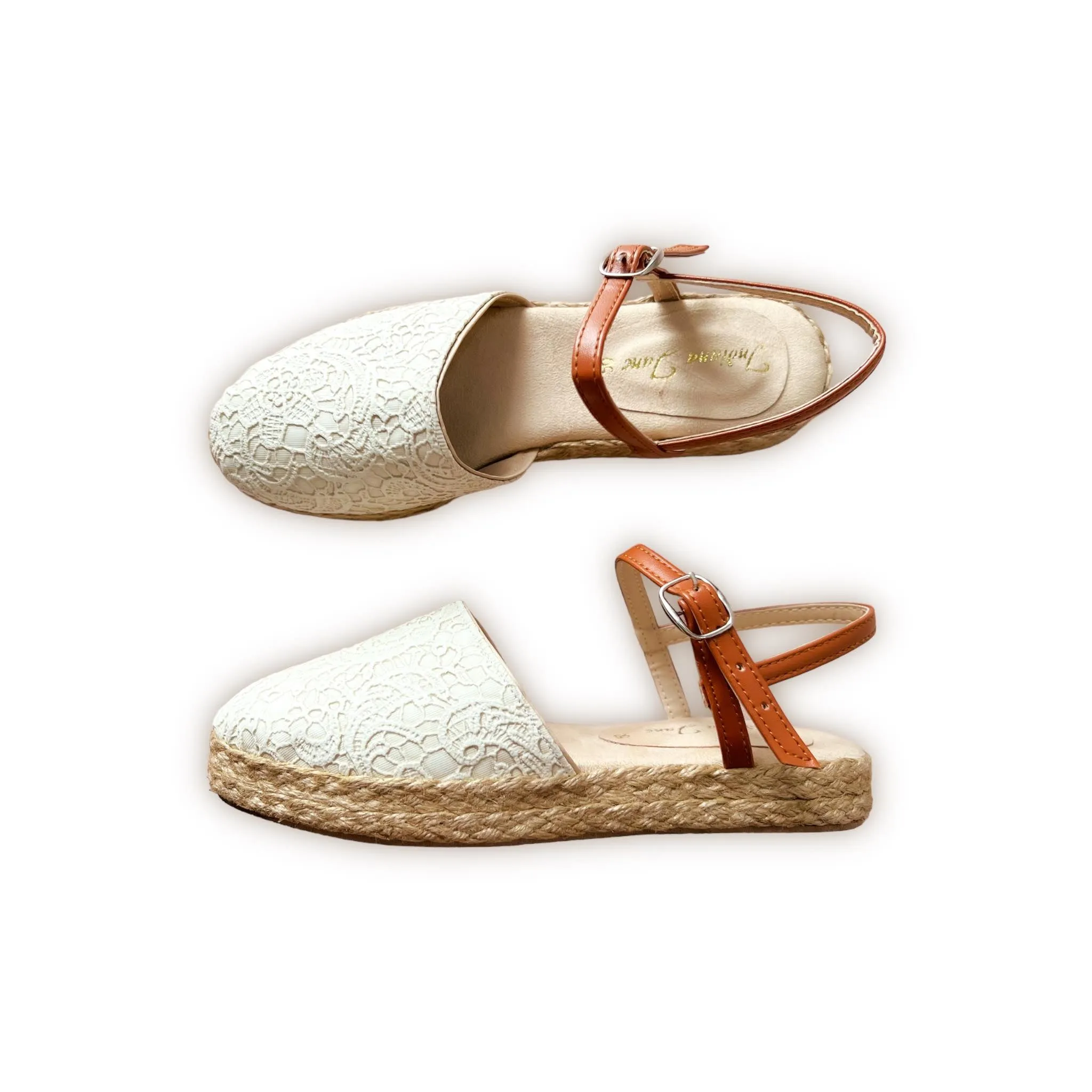 HOLLY Lace Classic Close Toe Platform Abaca Sandals