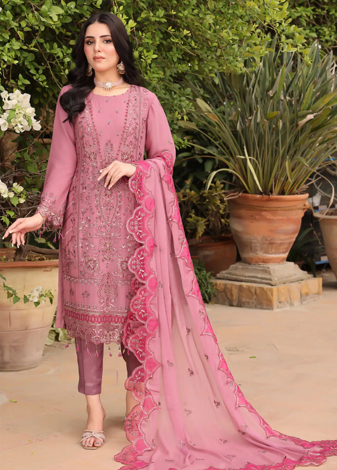 Iishq-E-Atish By Schick Luxury Embroidered Chiffon 3 Piece Semi Stitched Suit SDH24IALC D-04