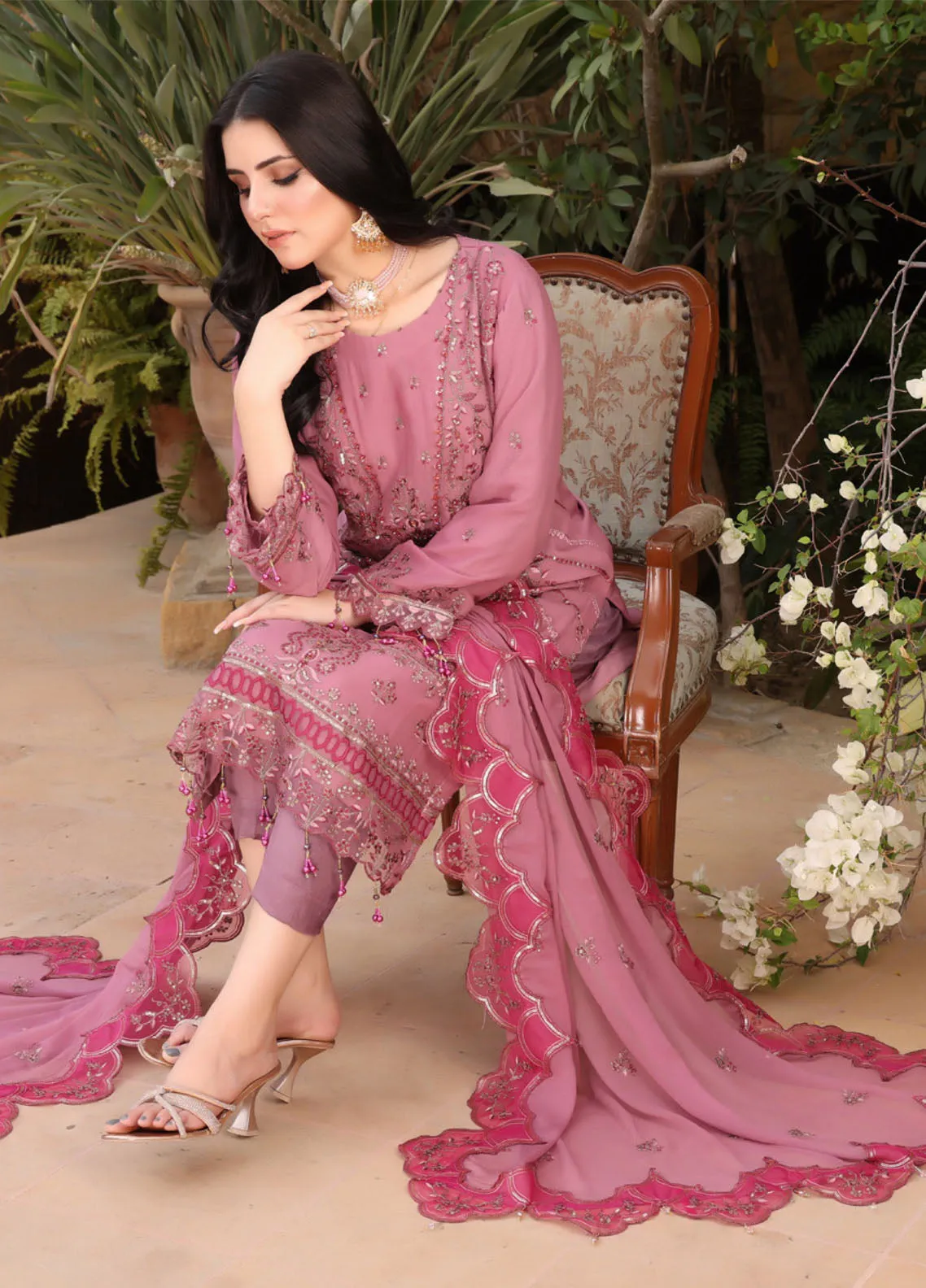 Iishq-E-Atish By Schick Luxury Embroidered Chiffon 3 Piece Semi Stitched Suit SDH24IALC D-04