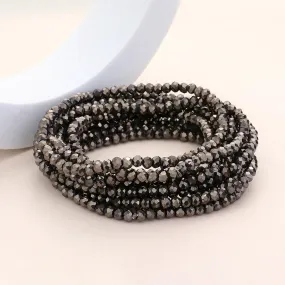 iLLASPARKZ 10PCS - Faceted Beaded Multi Layered Stretch Bracelets