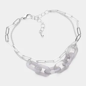 iLLASPARKZ Celluloid Acetate Open Oval Link Double Layered Bracelet