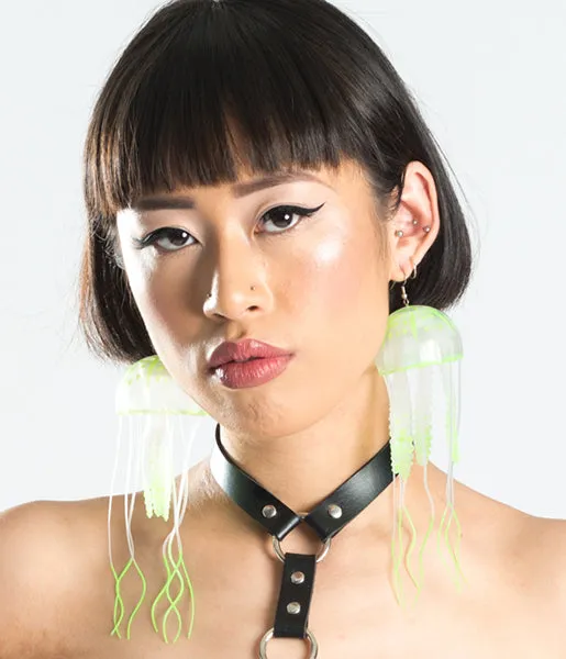 JELLY EARRINGS - LARGE GREEN