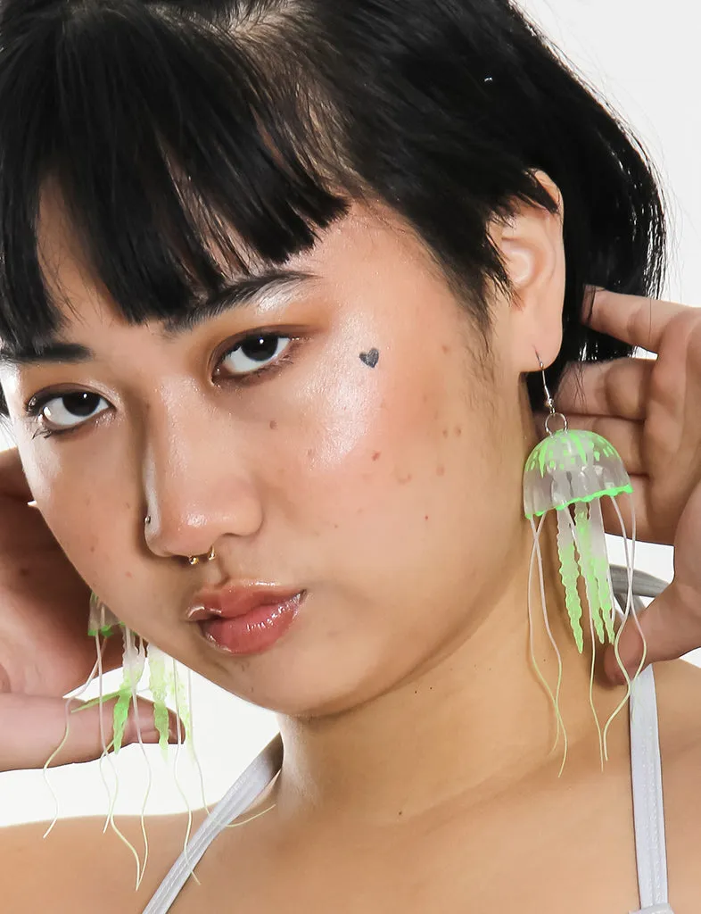 JELLY EARRINGS - SMALL NEON GREEN