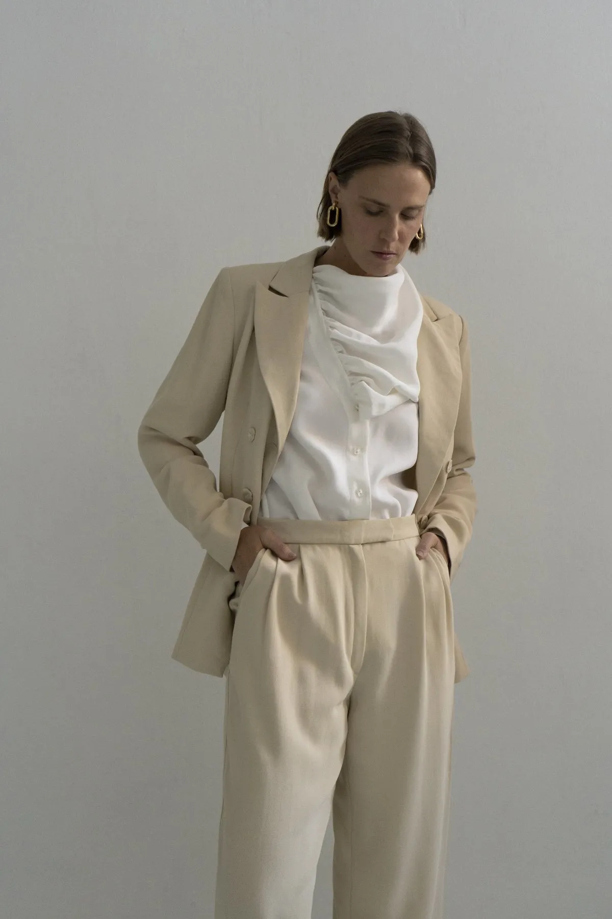 K M By L A N G E Rivne Gentle Woman  Wool Suit - Beige