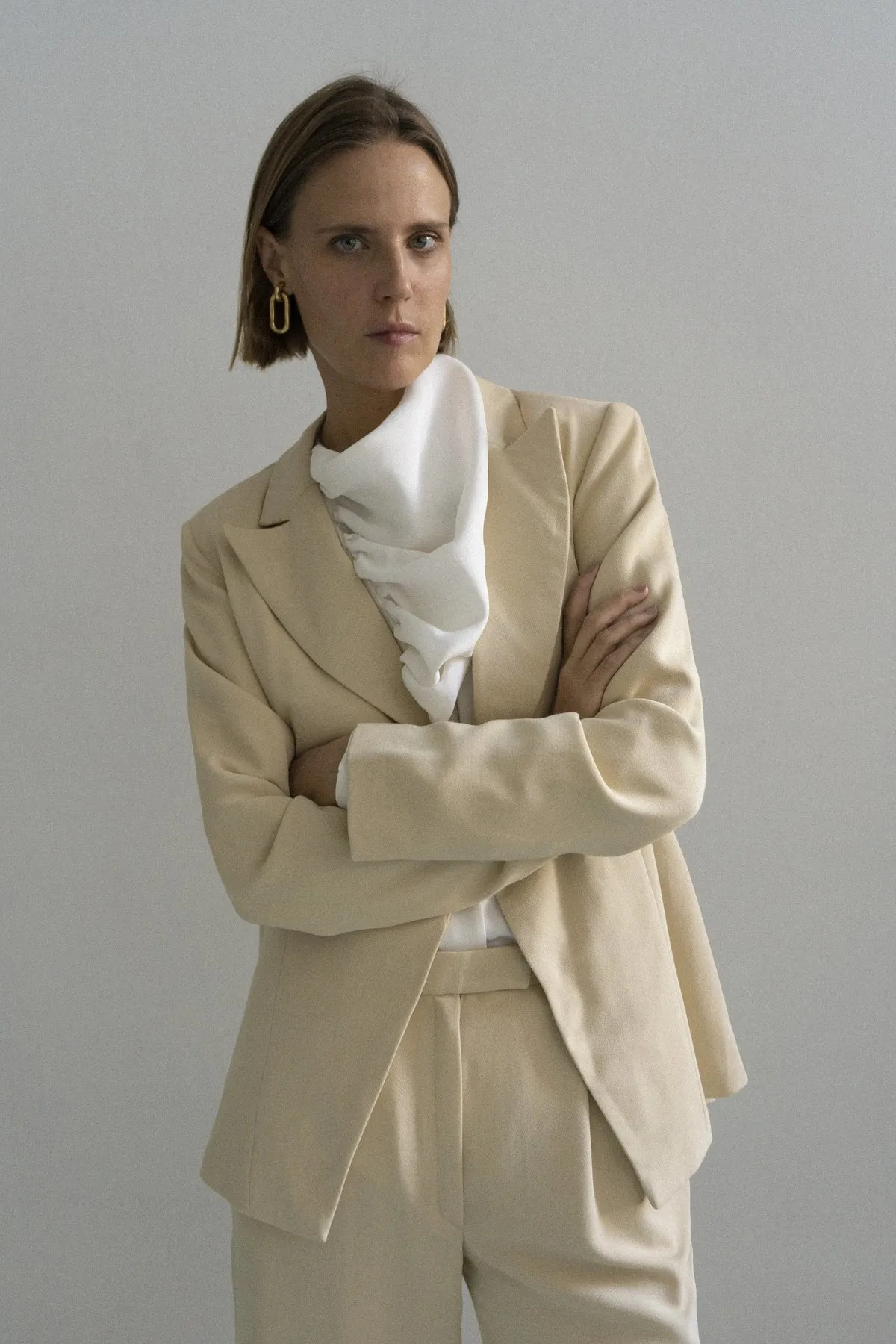 K M By L A N G E Rivne Gentle Woman  Wool Suit - Beige