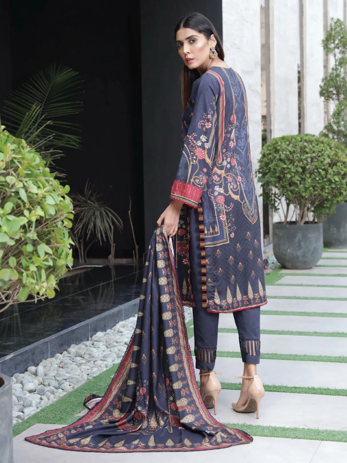 Kashaf by Humdum Unstitched Printed Wool 3Pc Suit KS-02