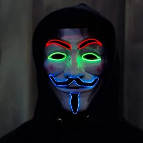 Light up Anonymous Mask - Multicolour