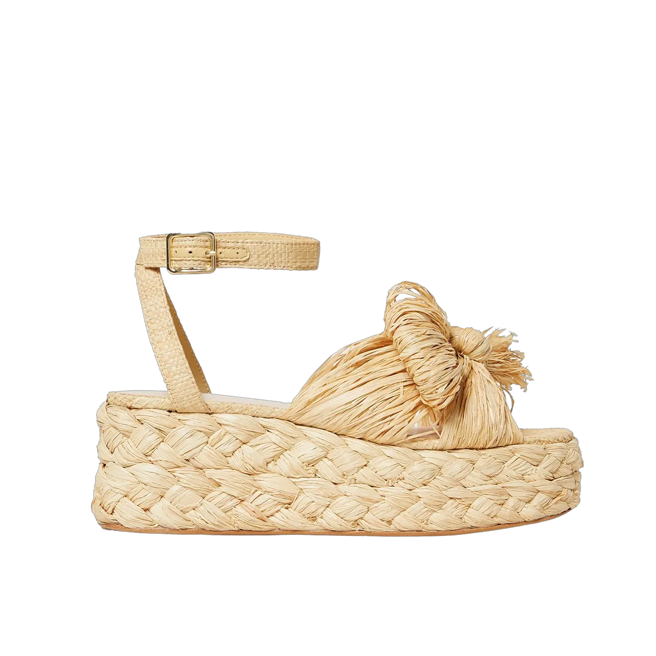 Loeffler Randall Gaby Pleated Bow Braided Espadrille, Natural