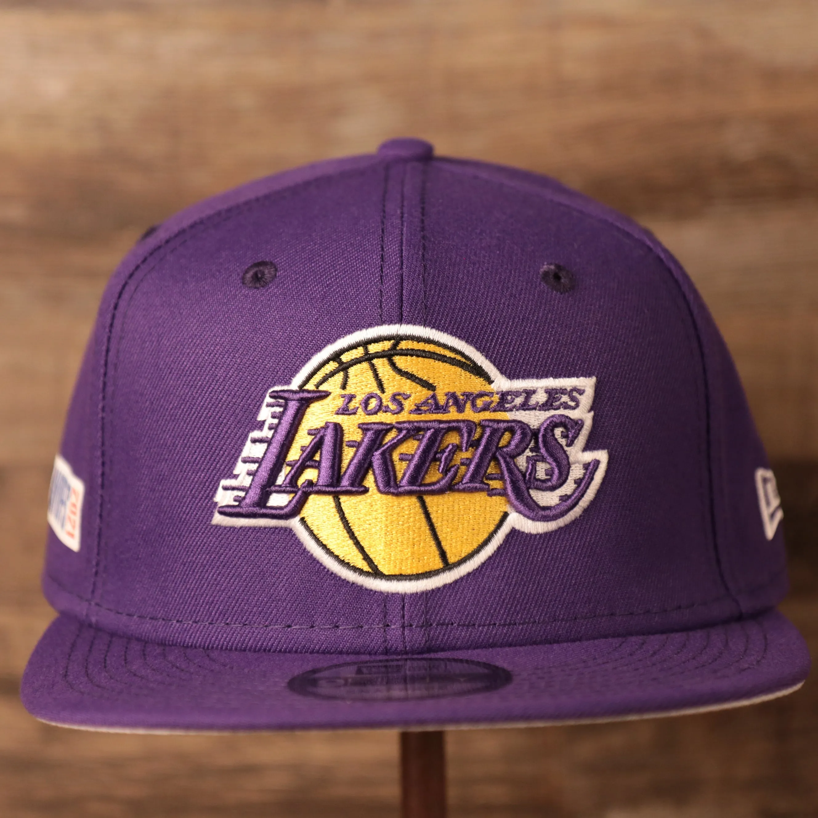 Los Angeles Lakers 2021 NBA Playoff Side Patch Purple 9Fifty Gray Bottom Snapback Hat