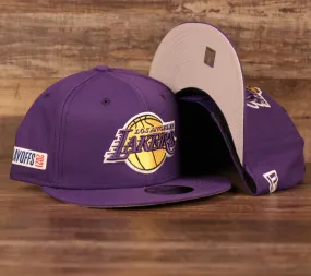 Los Angeles Lakers 2021 NBA Playoff Side Patch Purple 9Fifty Gray Bottom Snapback Hat