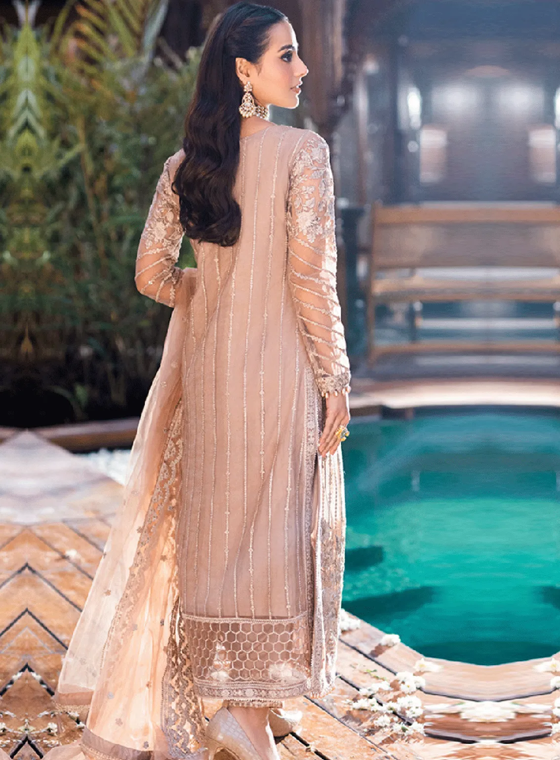 Luxe By Azure Embroidered Net Unstitched 3 Piece Suit - AZU23L AS-119 STAR DAZZLE