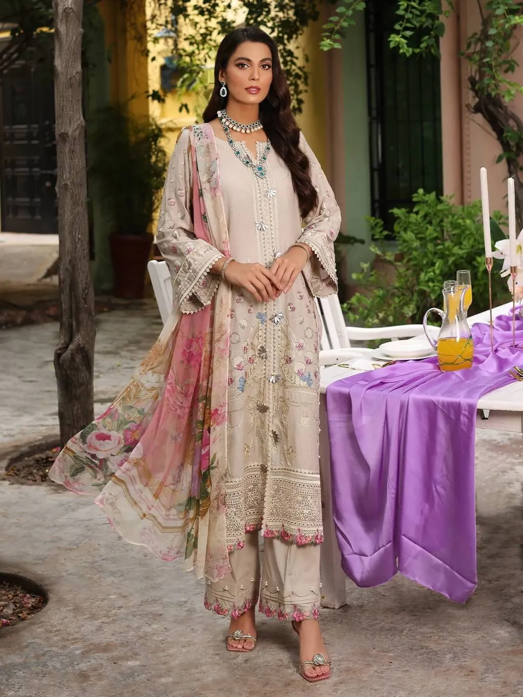 Luxe by Elaf Premium Dobby Lawn Unstitched 3Pc Suit ELJ-01A CECELIA