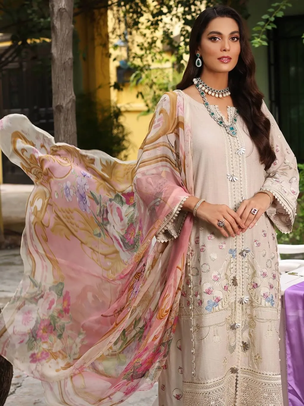 Luxe by Elaf Premium Dobby Lawn Unstitched 3Pc Suit ELJ-01A CECELIA