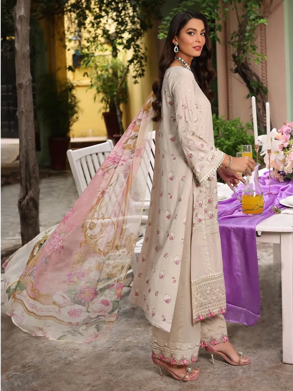 Luxe by Elaf Premium Dobby Lawn Unstitched 3Pc Suit ELJ-01A CECELIA