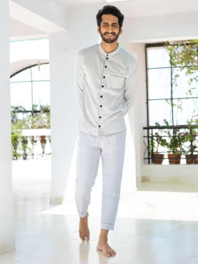 Mandarin Collar 3 Layer Mulmul Night Suit