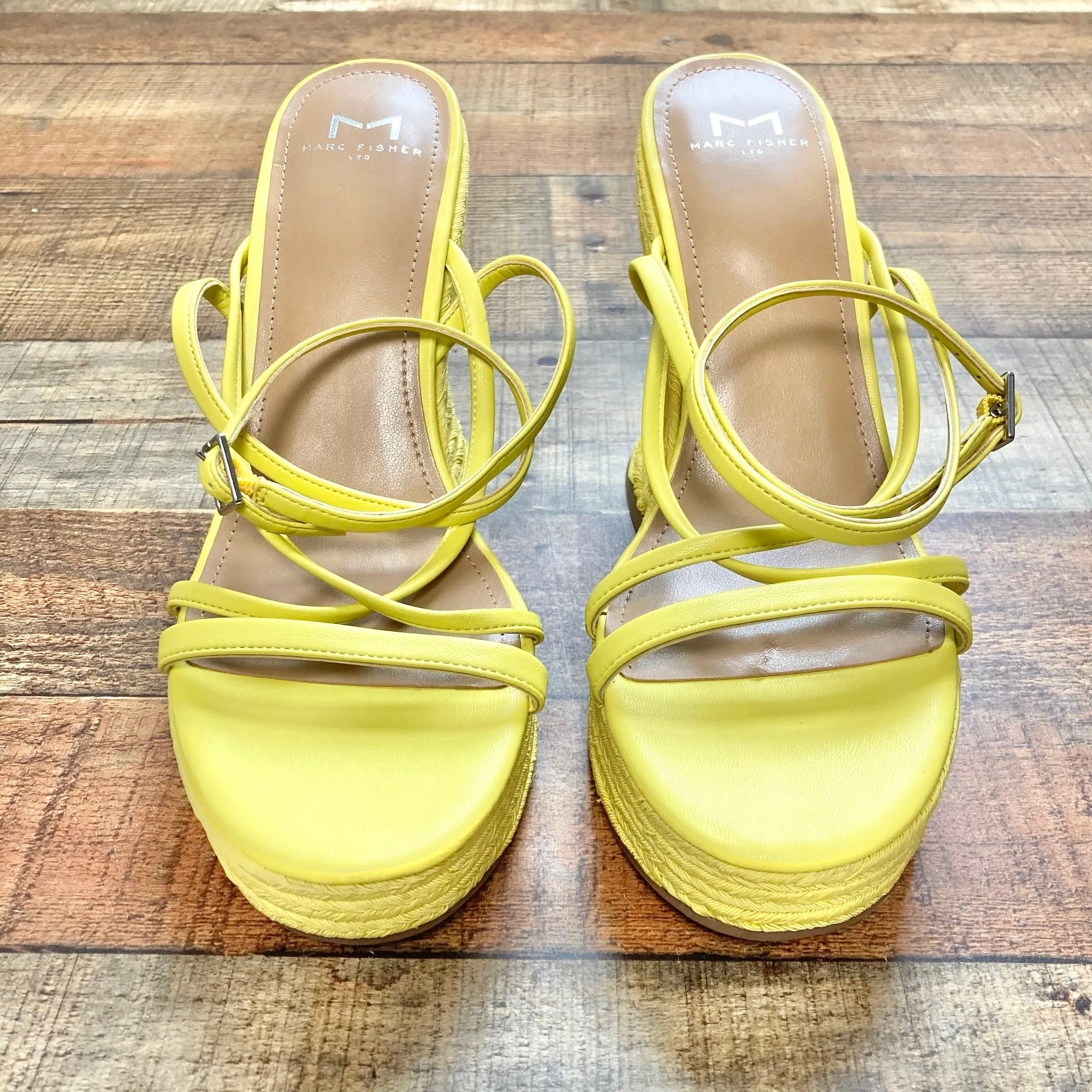 Marc Fisher Neon Yellow Espadrille Platform Sandals- Size 9 (Brand New Condition)