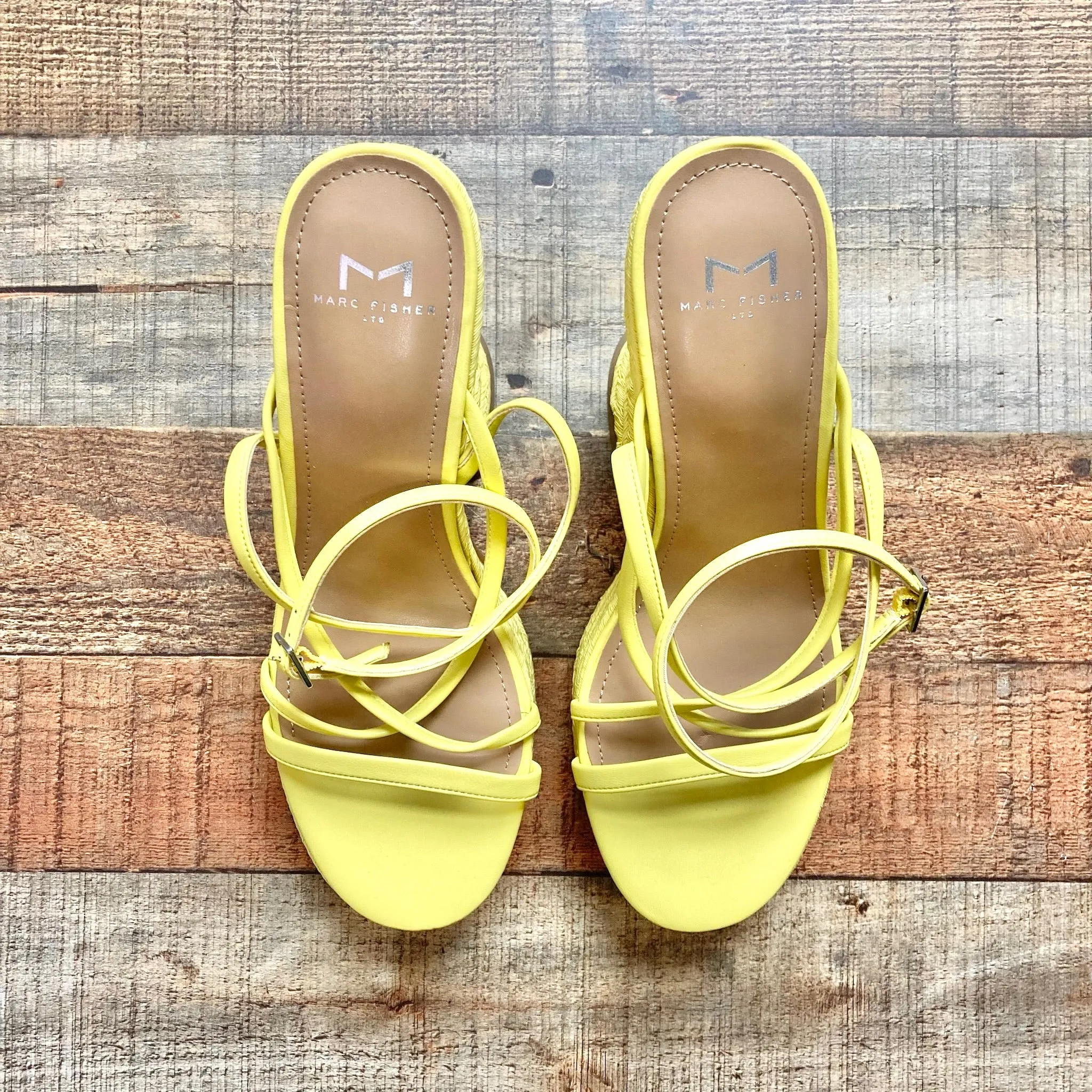 Marc Fisher Neon Yellow Espadrille Platform Sandals- Size 9 (Brand New Condition)