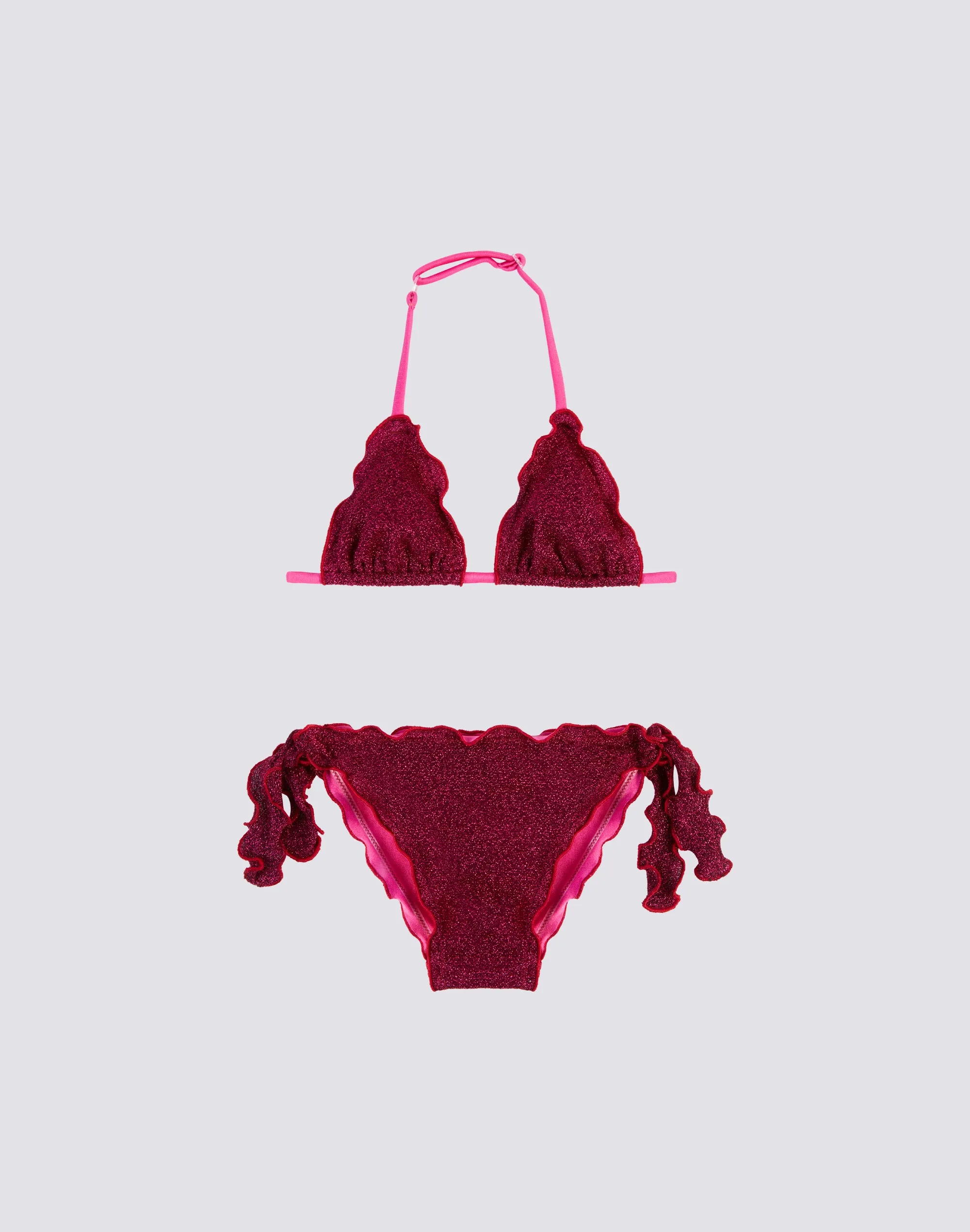 MINI MAGNOLIA BIKINI CON TOP A TRIANGOLO E SLIP CON FIOCCHI