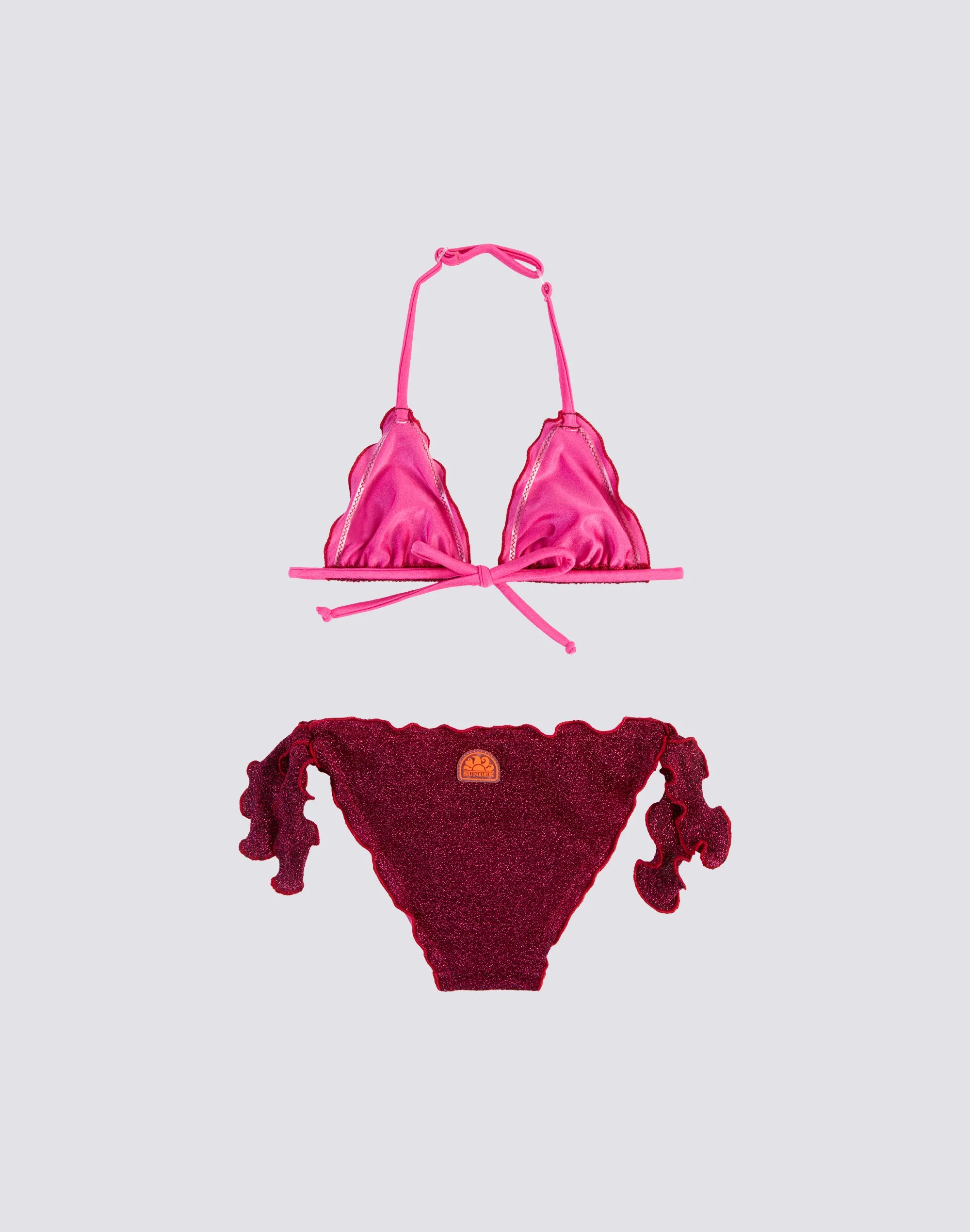 MINI MAGNOLIA BIKINI CON TOP A TRIANGOLO E SLIP CON FIOCCHI