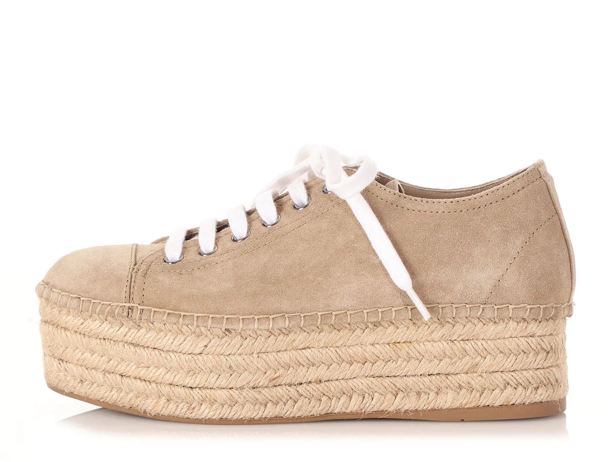 Miu Miu Deserto Suede Espadrille Platform Sneakers