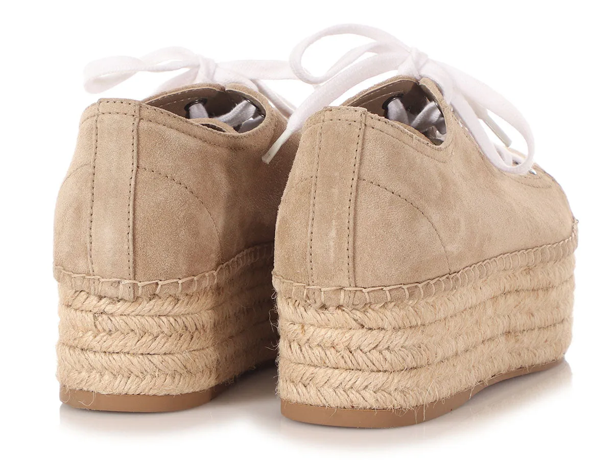 Miu Miu Deserto Suede Espadrille Platform Sneakers