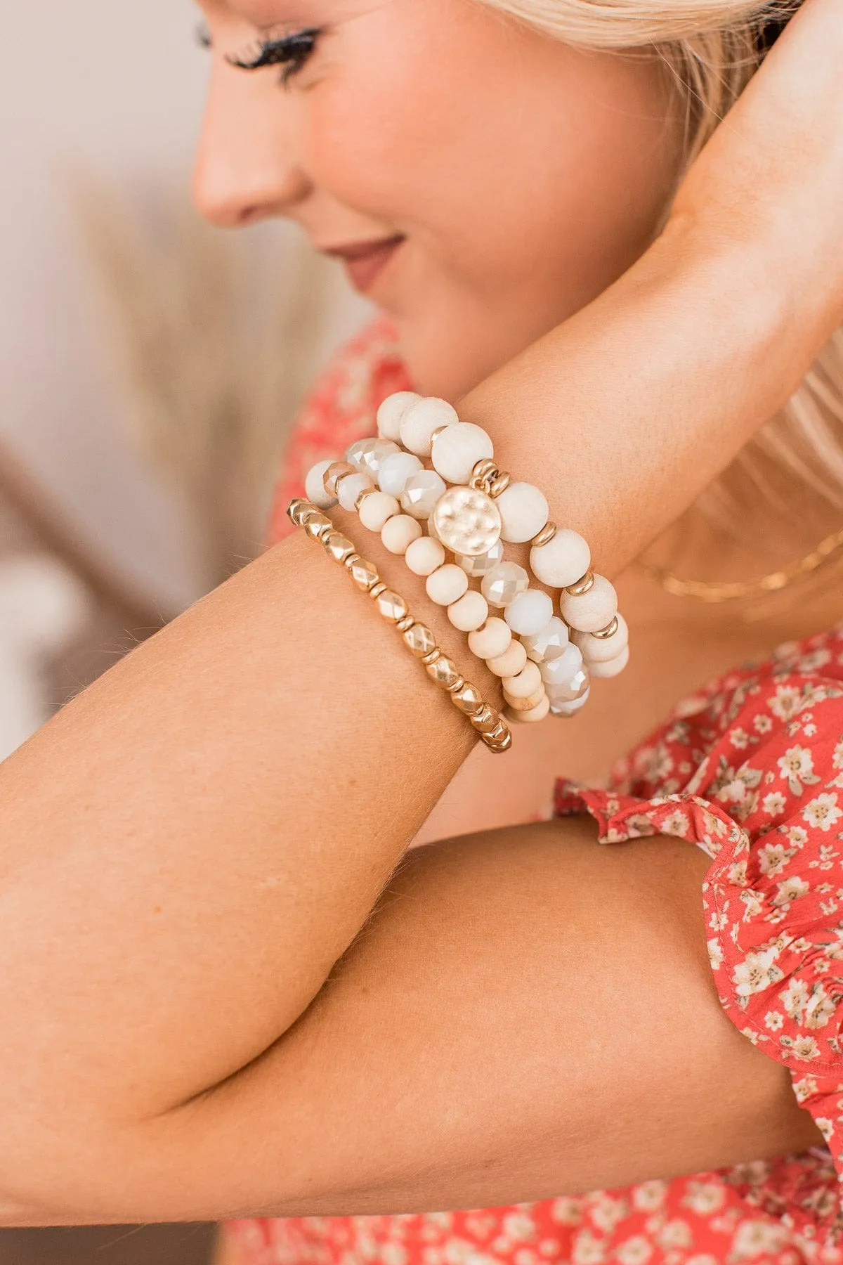 My New Obsession 4 Layer Bracelet- Natural & Gold