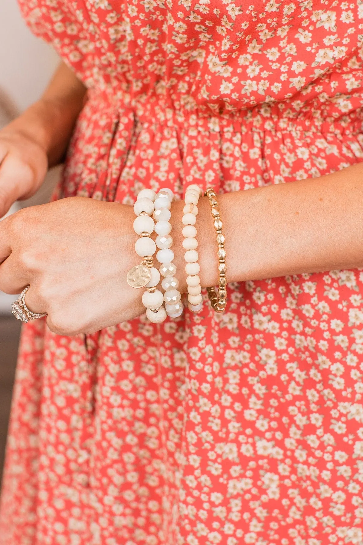 My New Obsession 4 Layer Bracelet- Natural & Gold