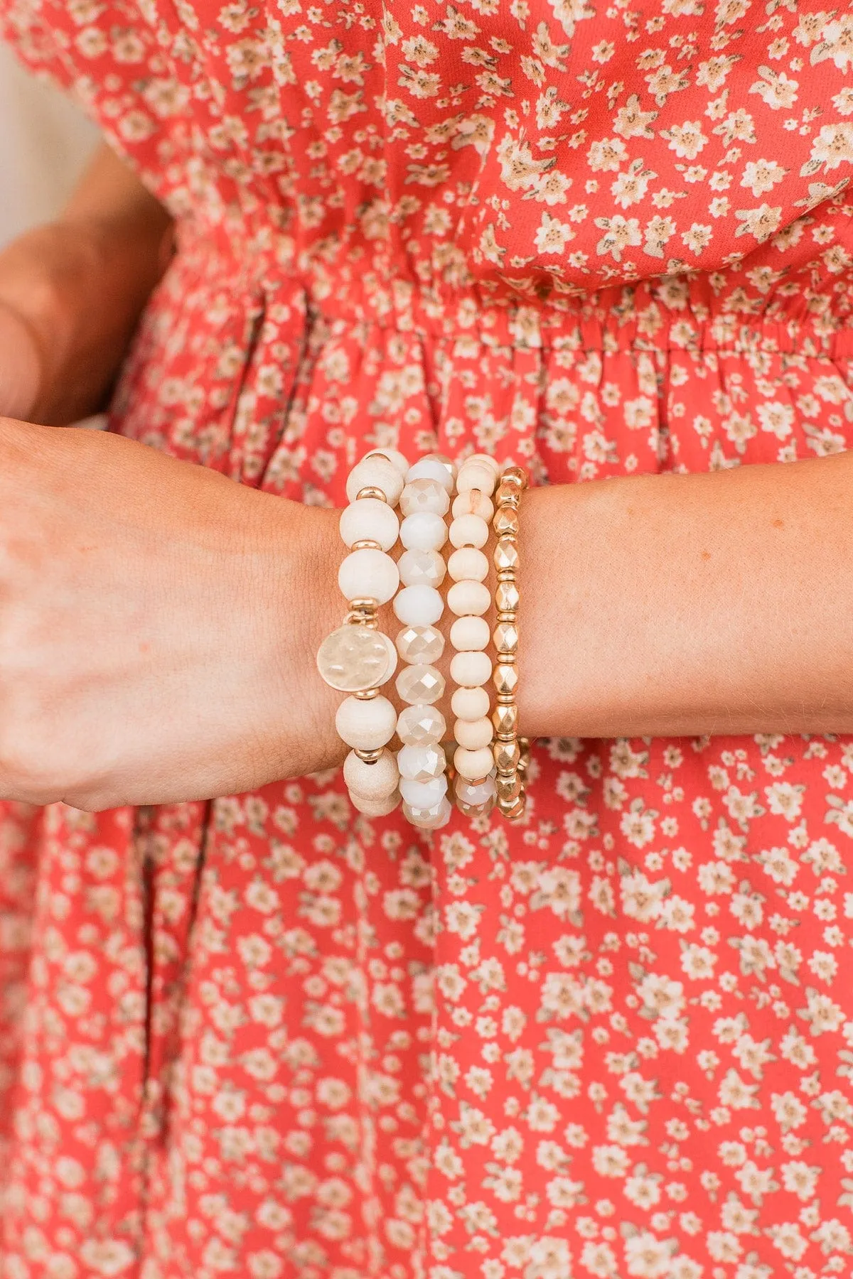 My New Obsession 4 Layer Bracelet- Natural & Gold