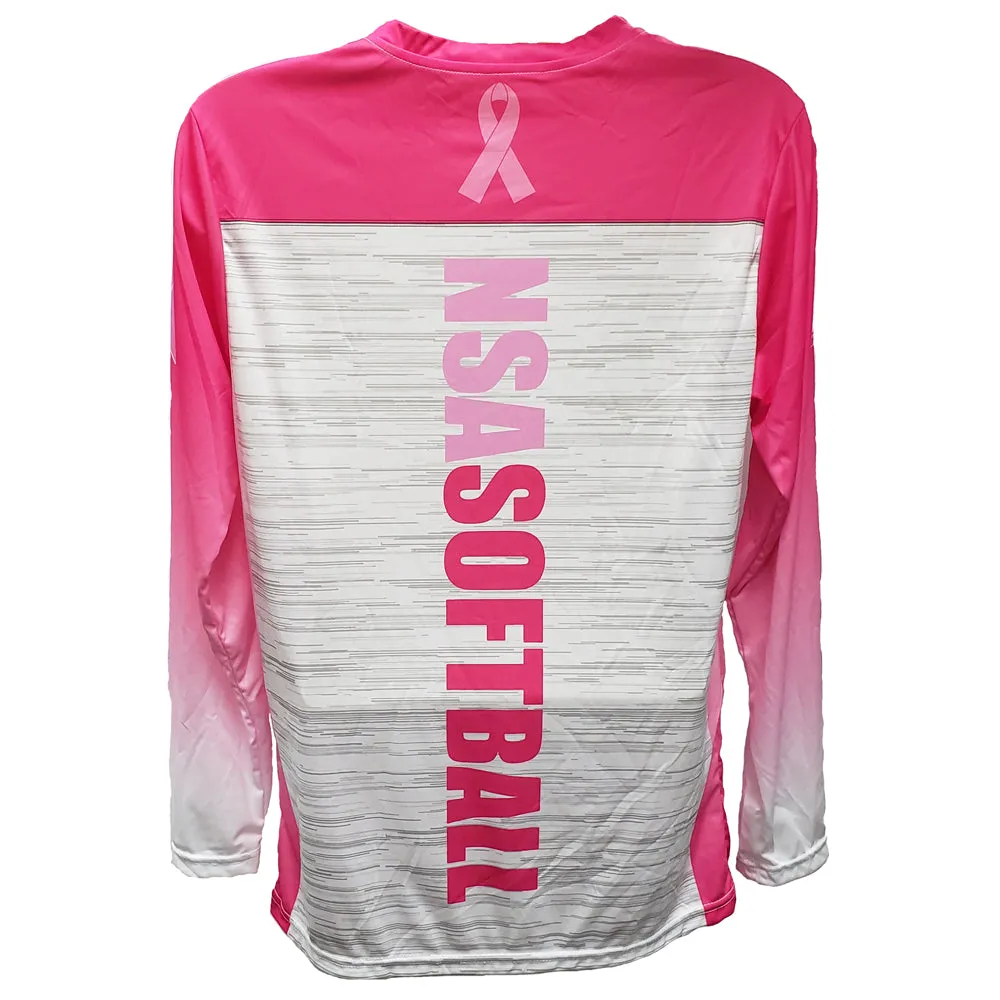 National Softball Association NSA Breast Cancer Awareness Sublimated Long Sleeve Shirt