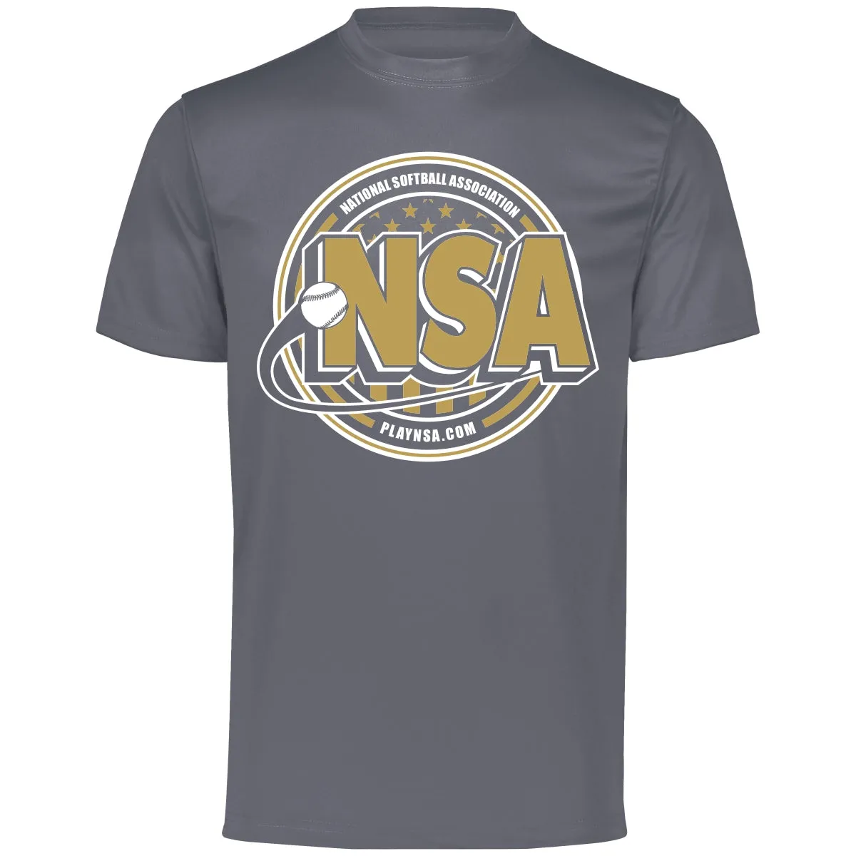 National Softball Association NSA Dry Fit Charcoal Short Sleeve Shirt