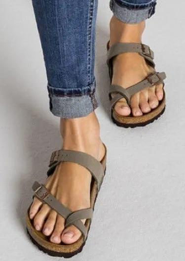 Natural Peep Toe Birk Sandal