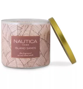 Nautica Soy Wax Blend 3 Wick Candle - Island Sands 14.5 Oz