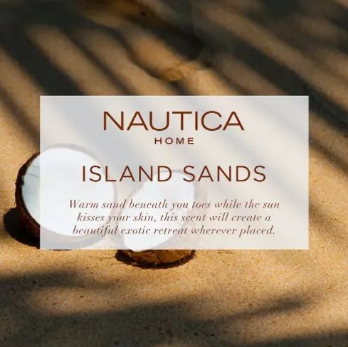 Nautica Soy Wax Blend 3 Wick Candle - Island Sands 14.5 Oz