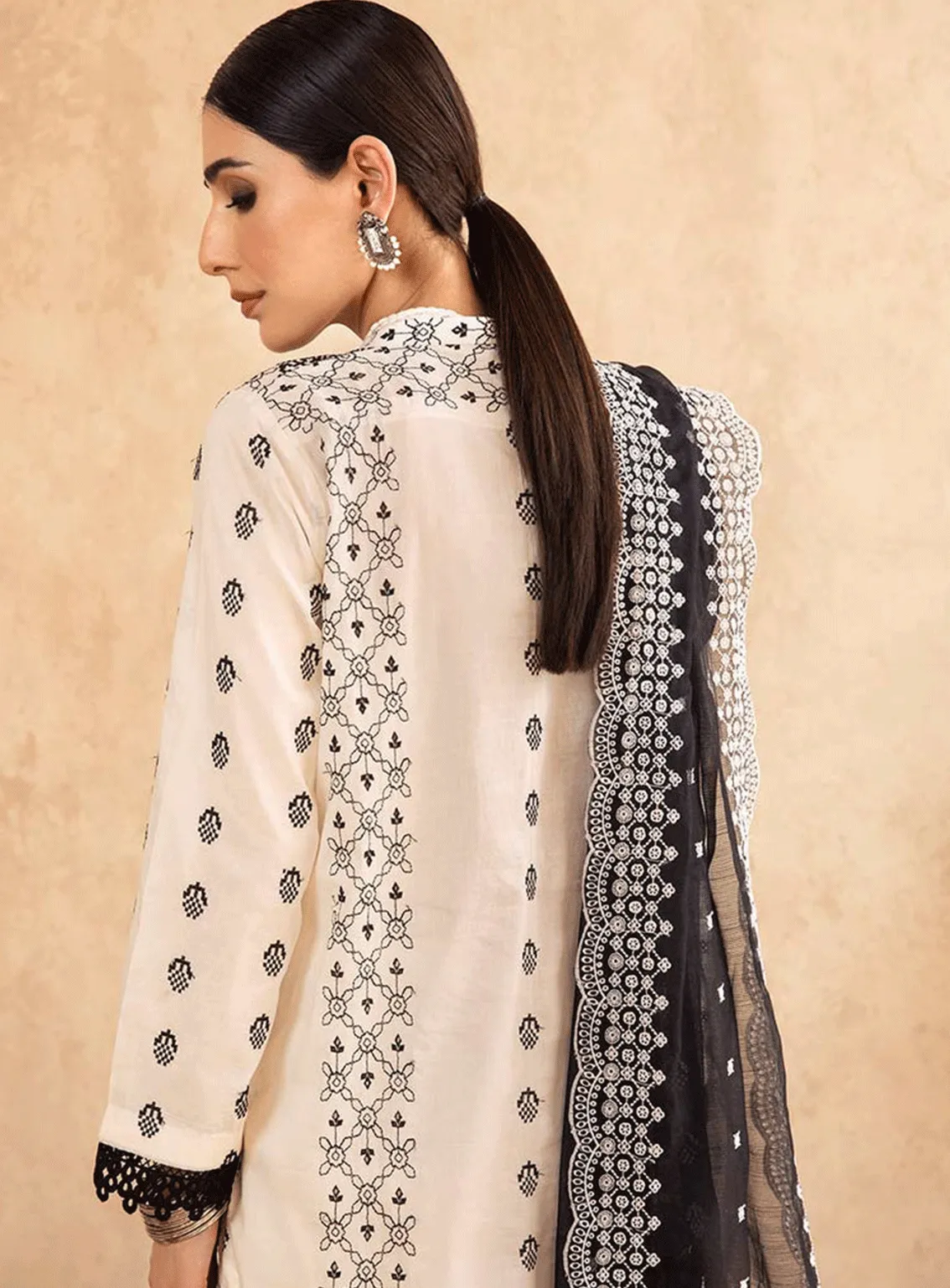 Nissa By RajBari Embroidered Chikankari Schiffli Unstitched 3 Piece Suit - RB23NC 07