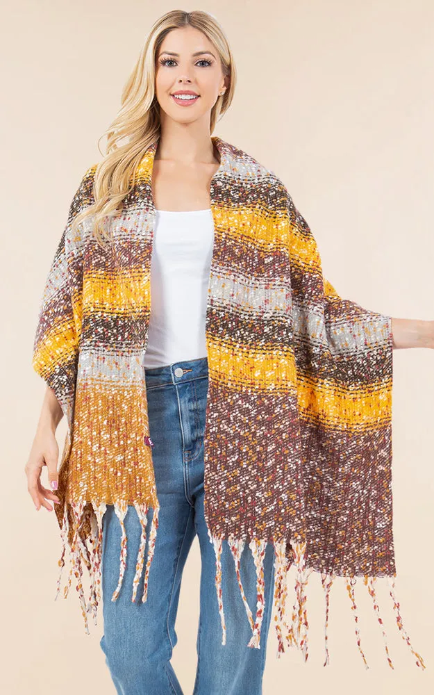 OA4278 MULTI COLOR OBLONG SCARF W/FRINGES