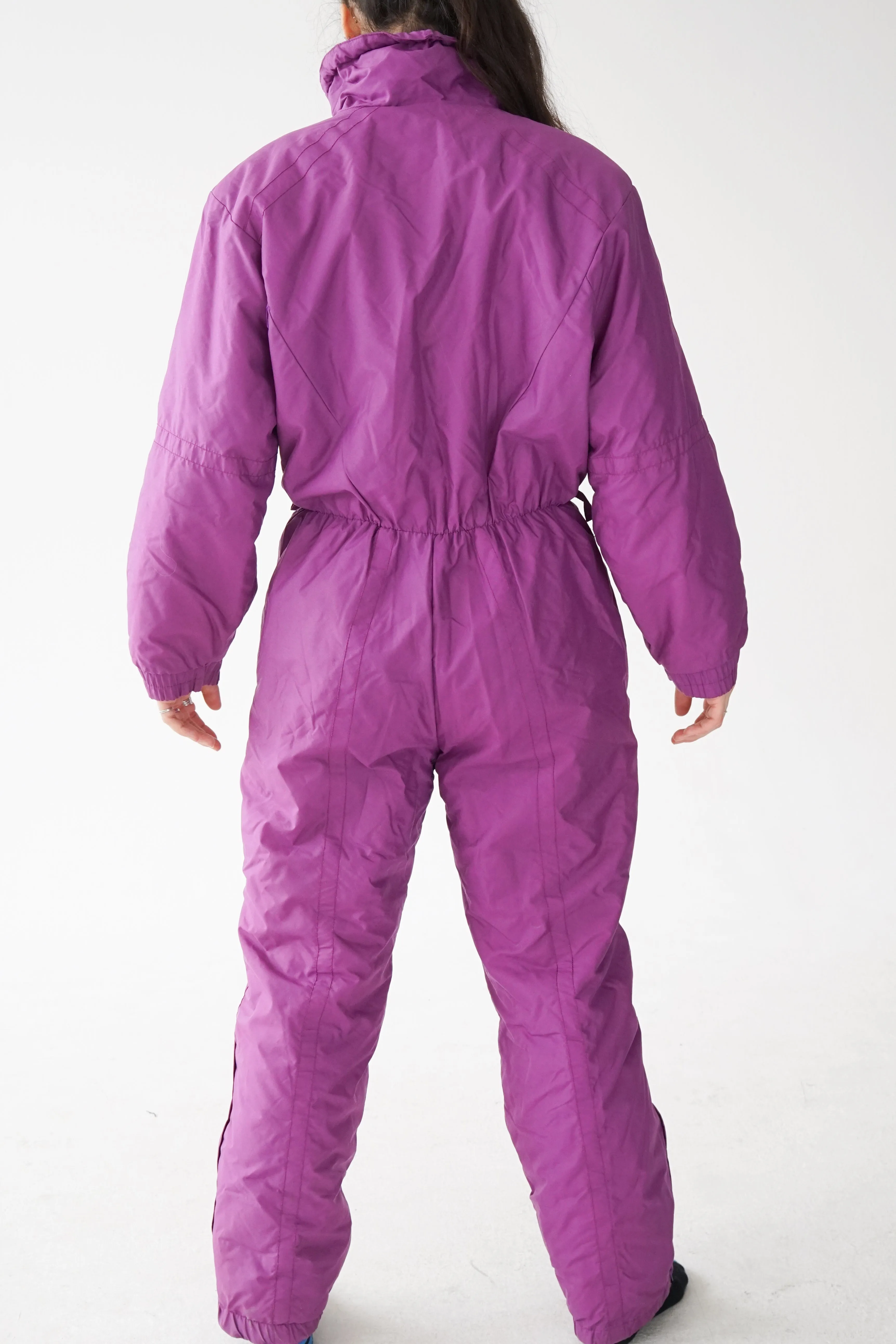 One piece rétro Newface ski suit, snow suit mauve unisex taille 10 (S-M)