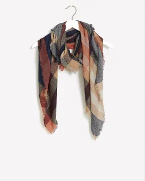 Oversized Light Plaid Scarf