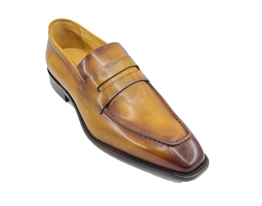 Patina Calfskin Slip-On Penny Loafer Cognac