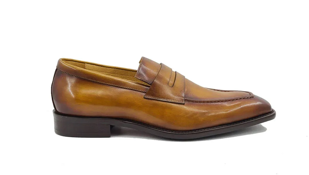 Patina Calfskin Slip-On Penny Loafer Cognac