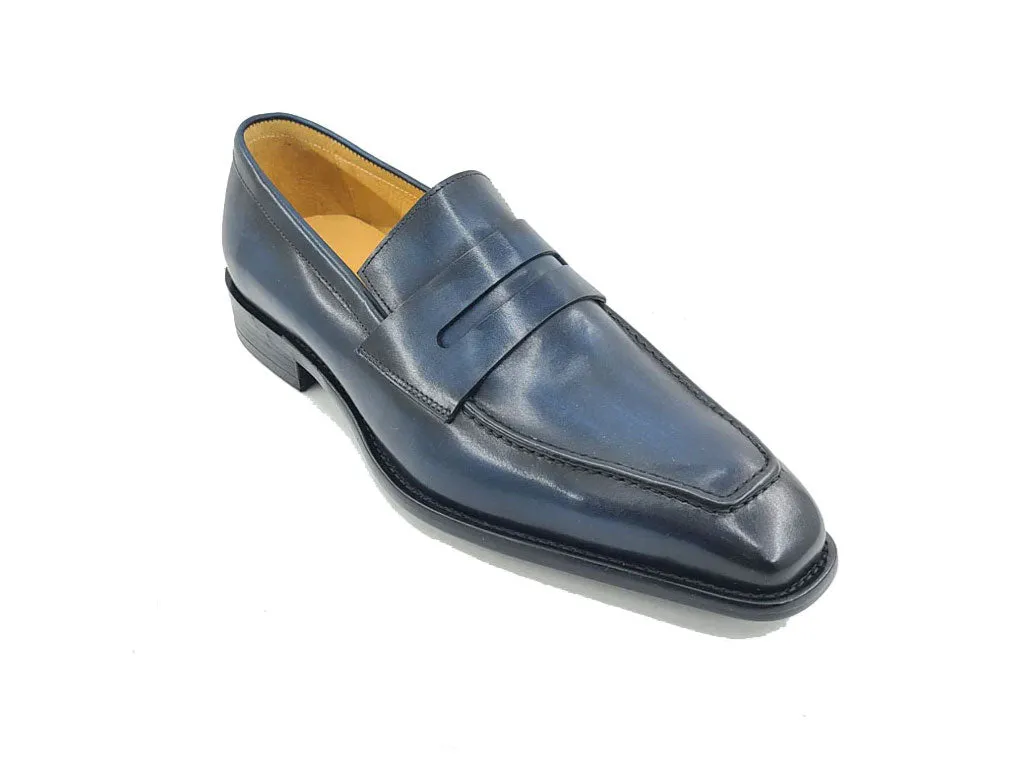 Patina Calfskin Slip-On Penny Loafer Navy