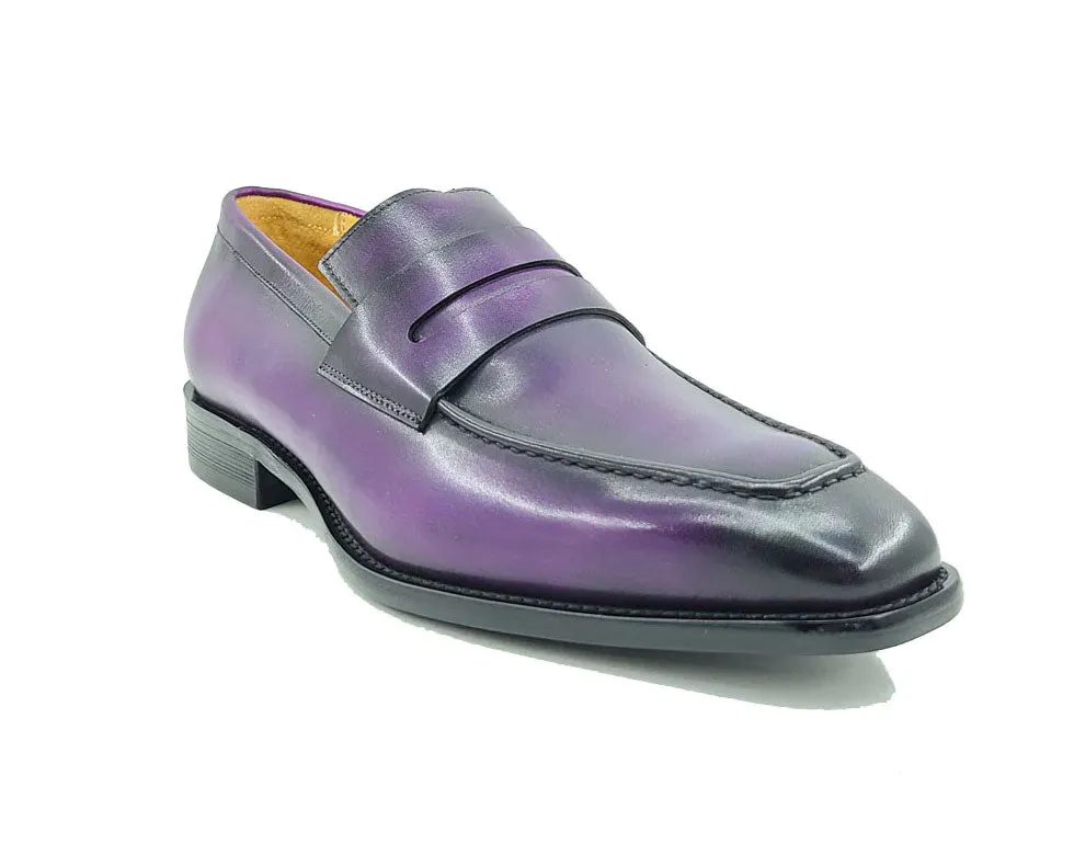 Patina Calfskin Slip-On Penny Loafer Purple