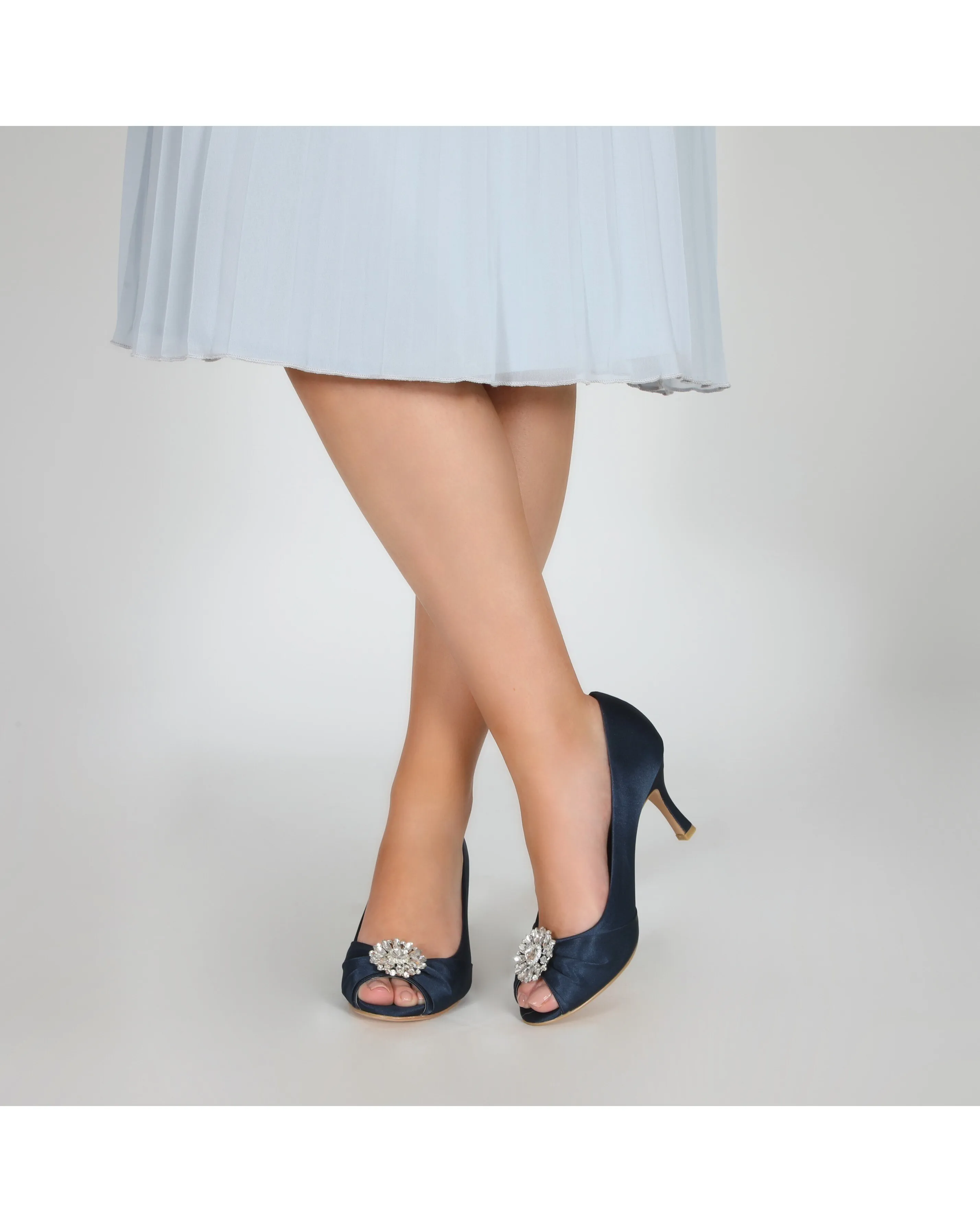 Perfect Gina Jewel Trim Peep Toe