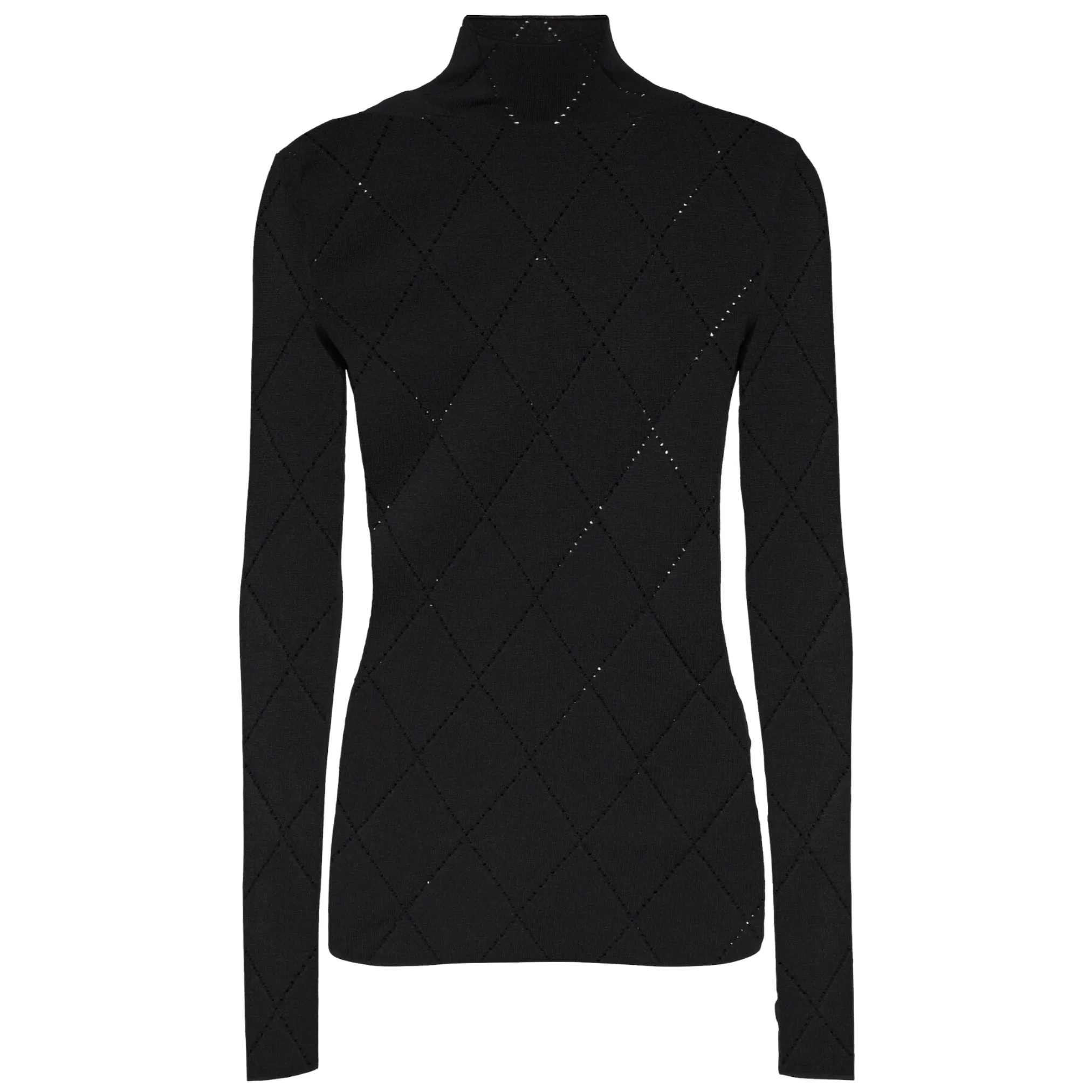 Pointelle Diamonds Turtleneck Top