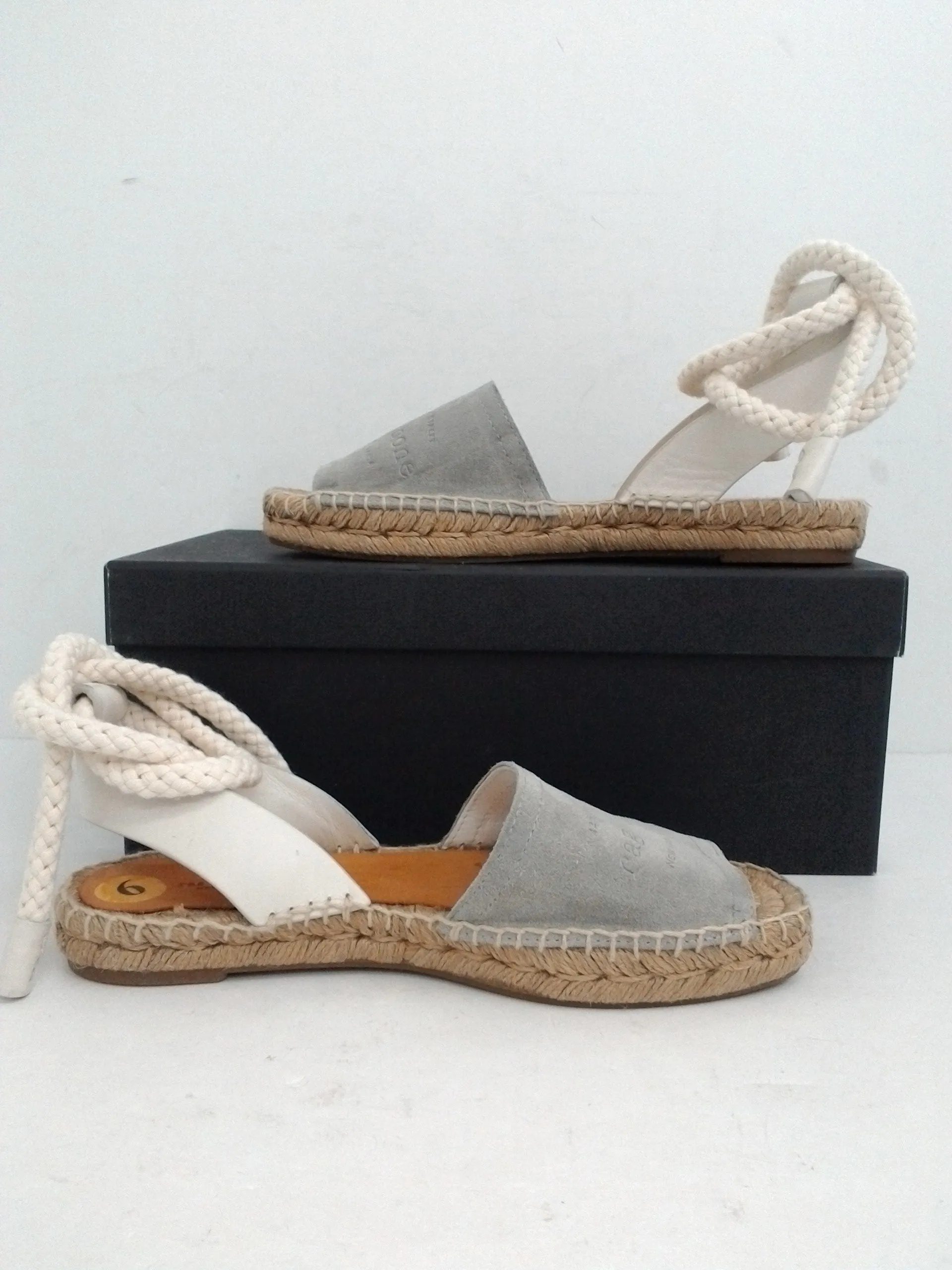 Rag & bone Women's Estelle Cemento Platform Espadrille Sandal Size 36