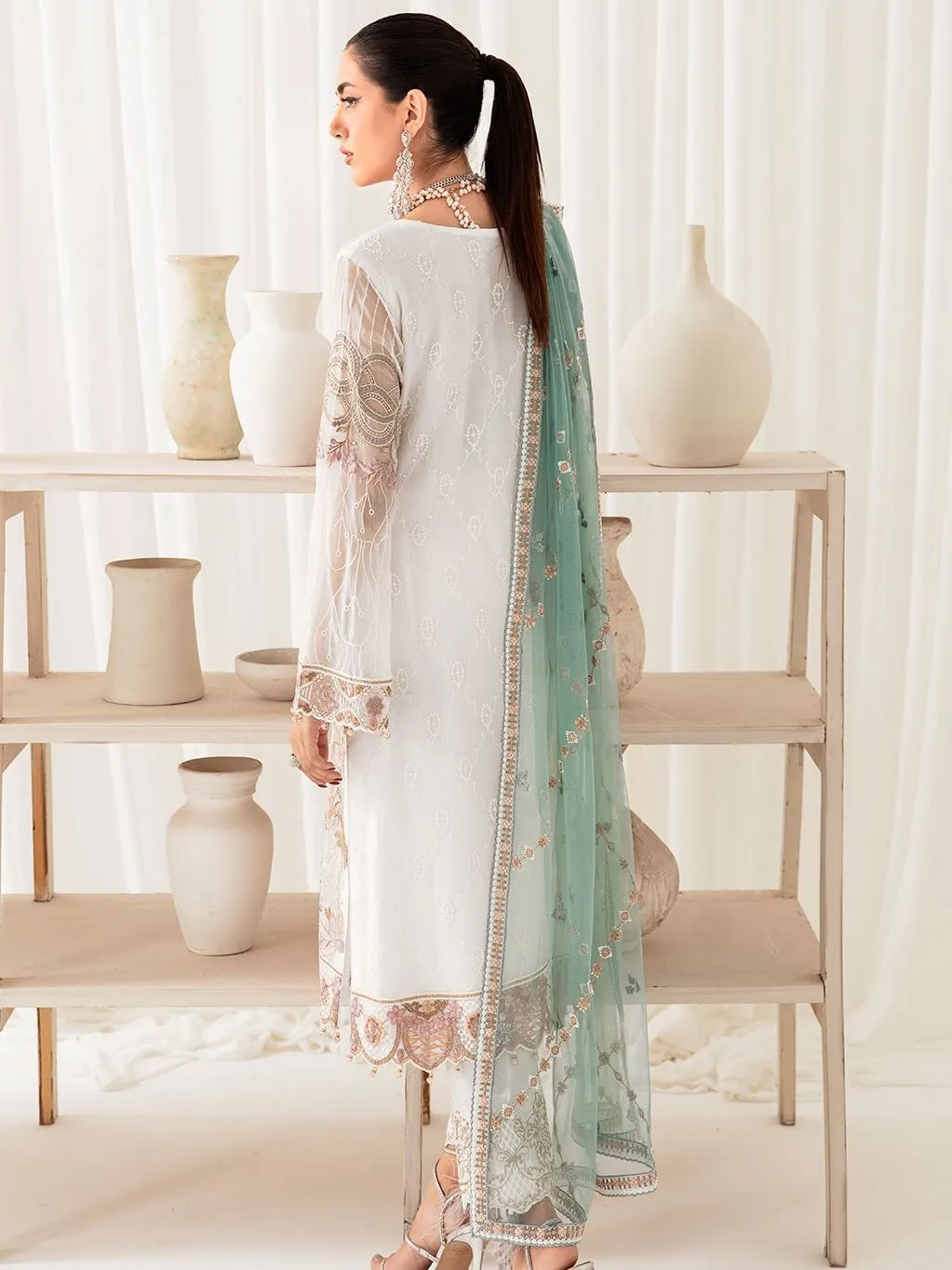 Ramsha Rangoon Vol-10 Luxury Chiffon Unstitched 3Pc Suit D-1005